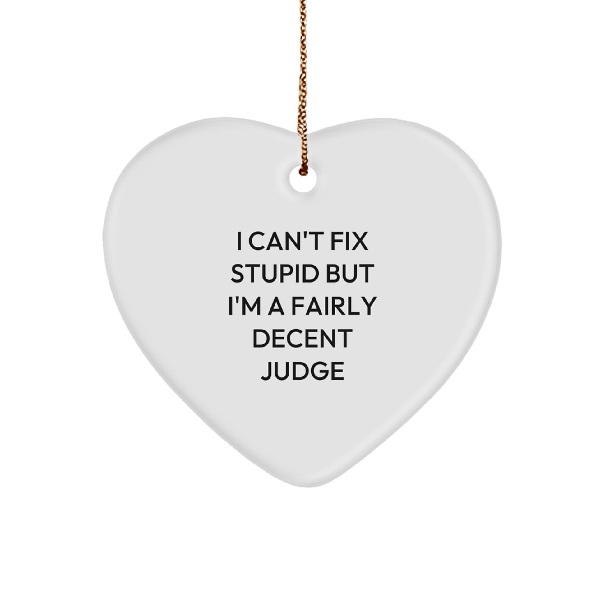 Funny Judge Heart Ornament Gifts from Men to Women for Christmas - Image 1