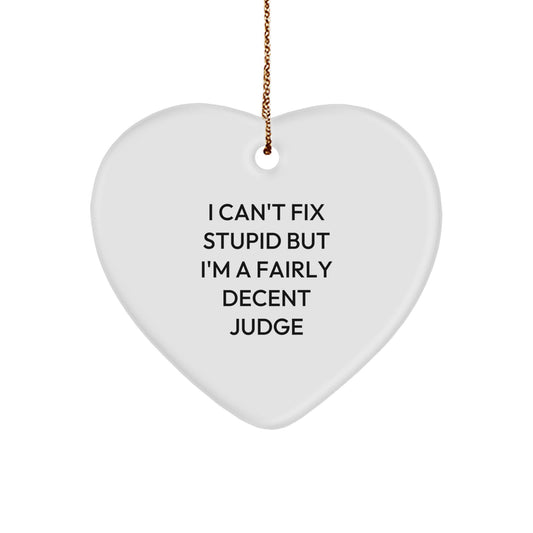 Funny Judge Heart Ornament Gifts from Men to Women for Christmas - Image 1