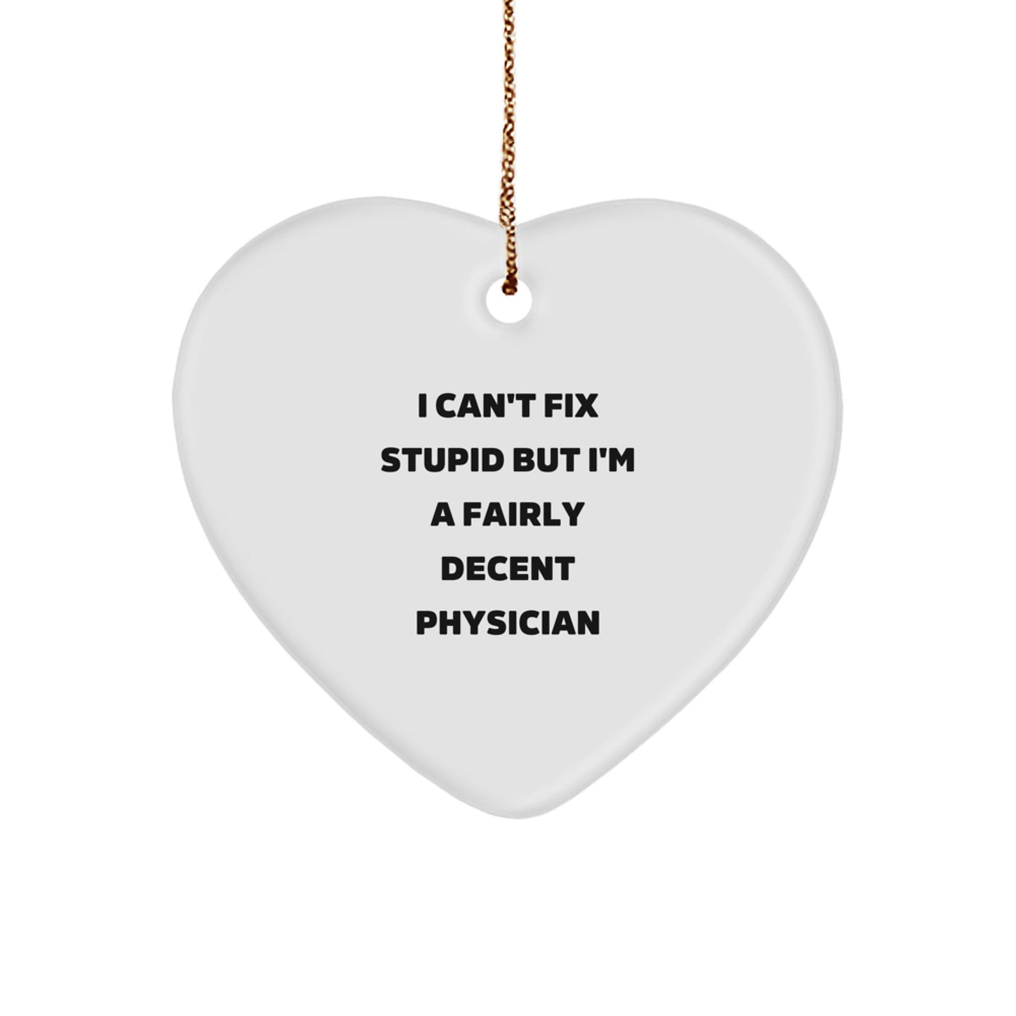 Christmas Unique Gift Physician Ornament for Her Present I Can't Fix Stupid - Image 1