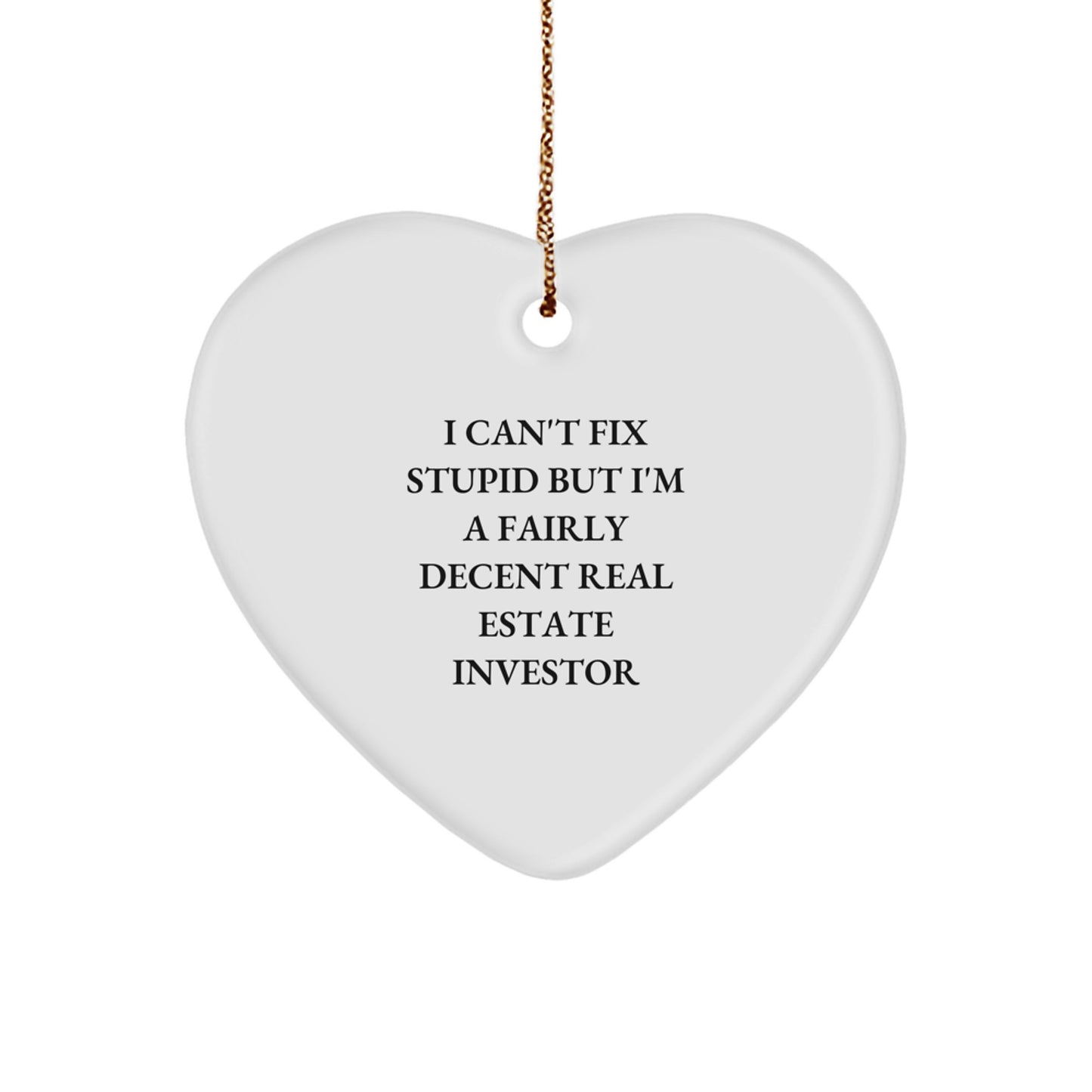 Funny Real Estate Investor Gifts, Heart Ornament for Men, Christmas Unique Gifts from Friends for Real Estate Investor - Image 1