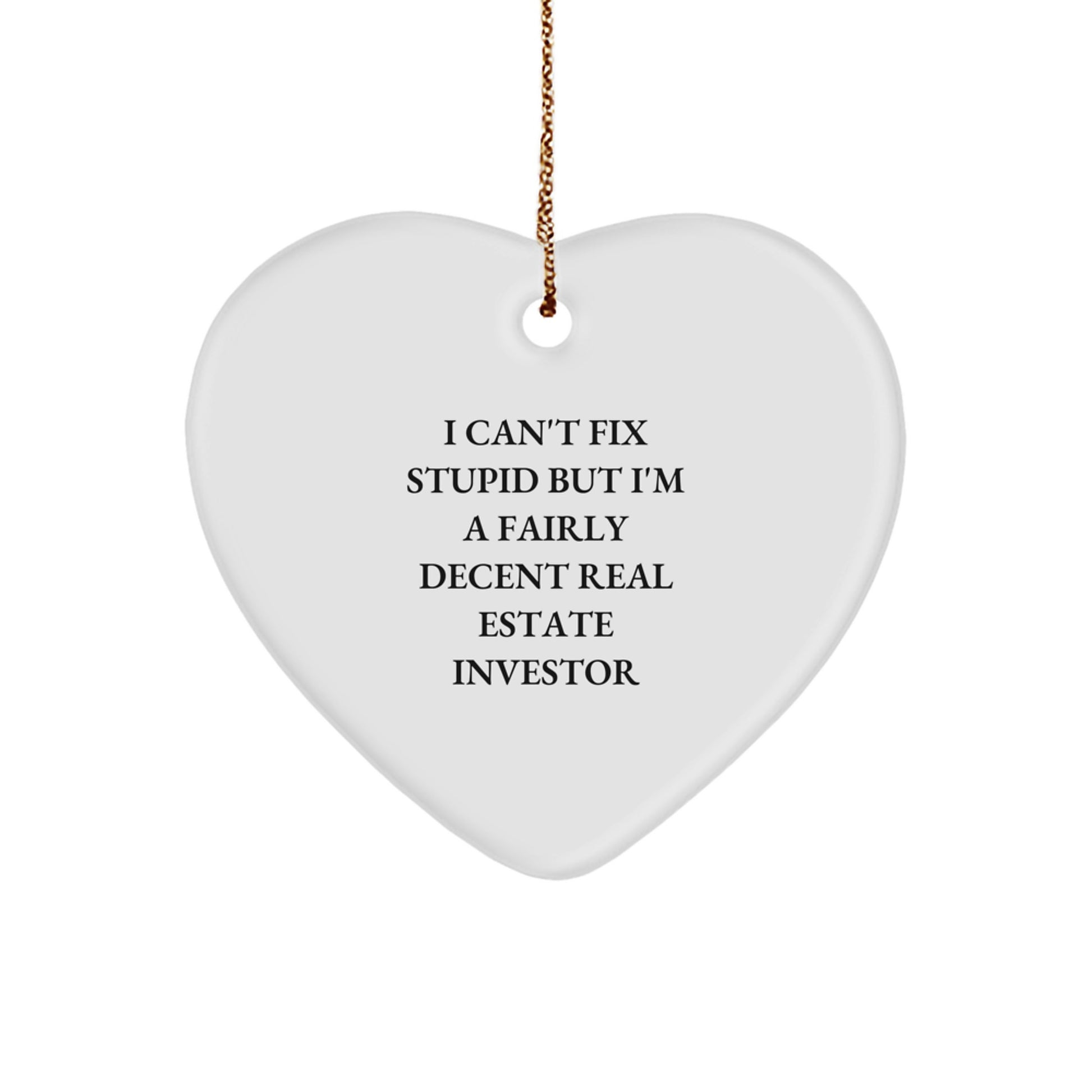 Funny Real Estate Investor Gifts, Heart Ornament for Men, Christmas Unique Gifts from Friends for Real Estate Investor - Image 1
