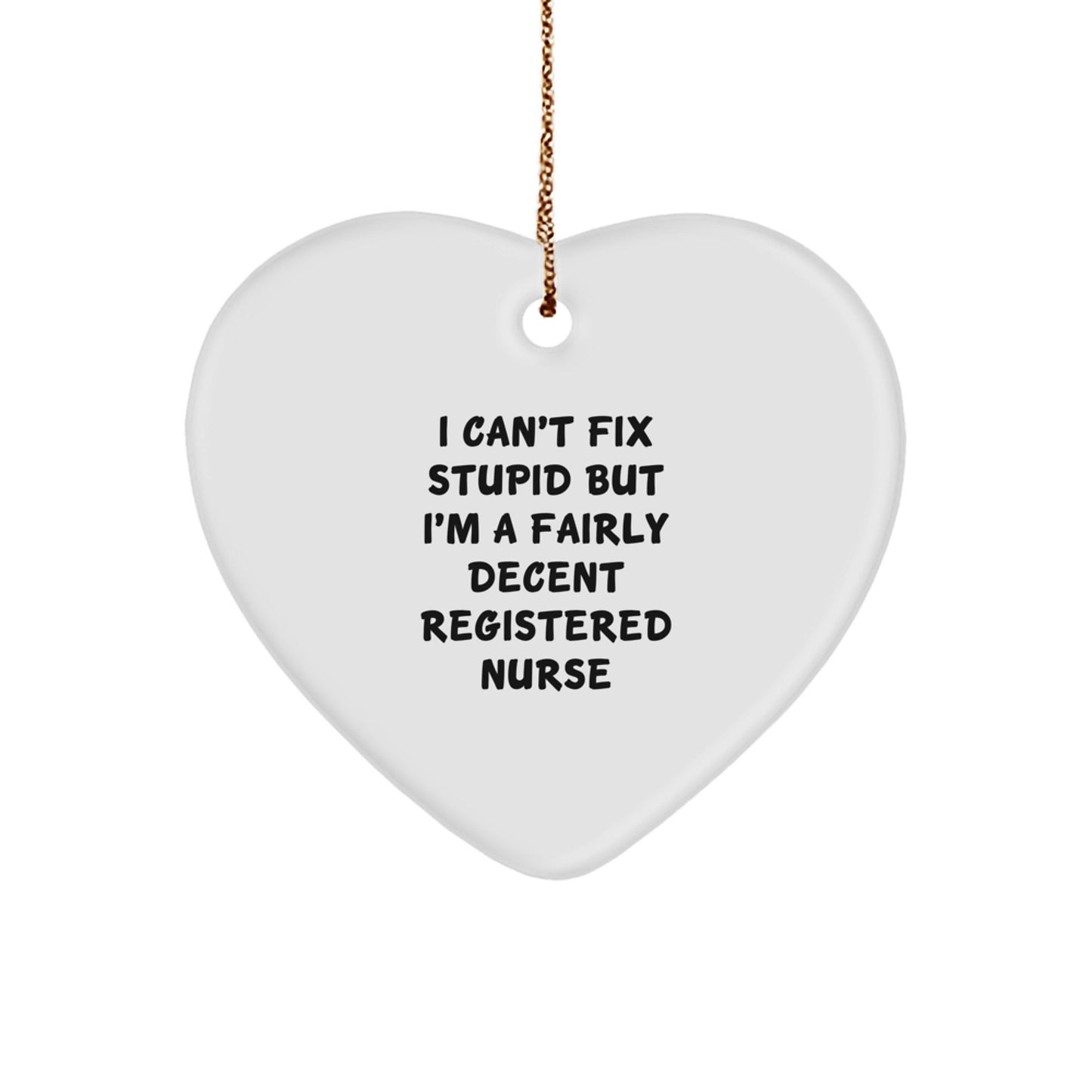 Funny Registered Nurse Gifts for Christmas Unique Heart Ornament from Men to Women Friends Coworkers Family - Image 1