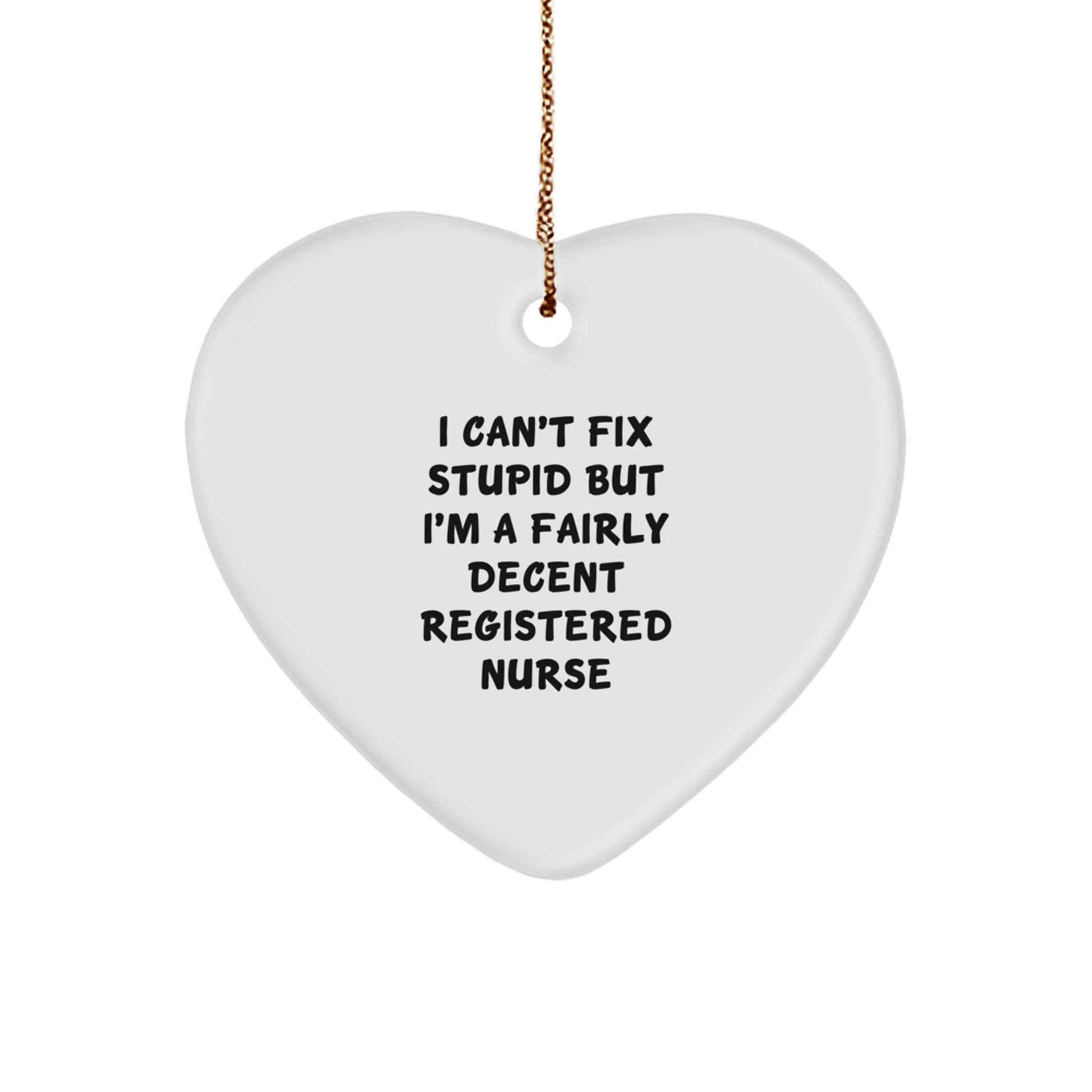 Funny Registered Nurse Gifts for Christmas Unique Heart Ornament from Men to Women Friends Coworkers Family - Image 1