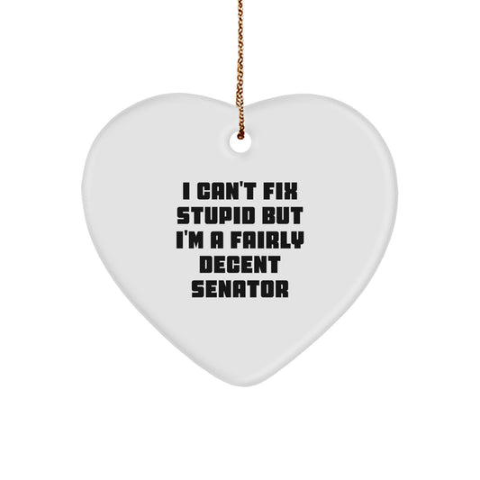 Christmas Unique Gift for Her Fairly Decent Senator Ornament Present - Image 1