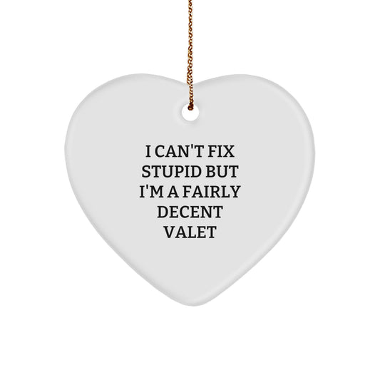 Funny Valet Heart Ornament Gifts from Men to Valet on Christmas Unique Gifts - Image 1