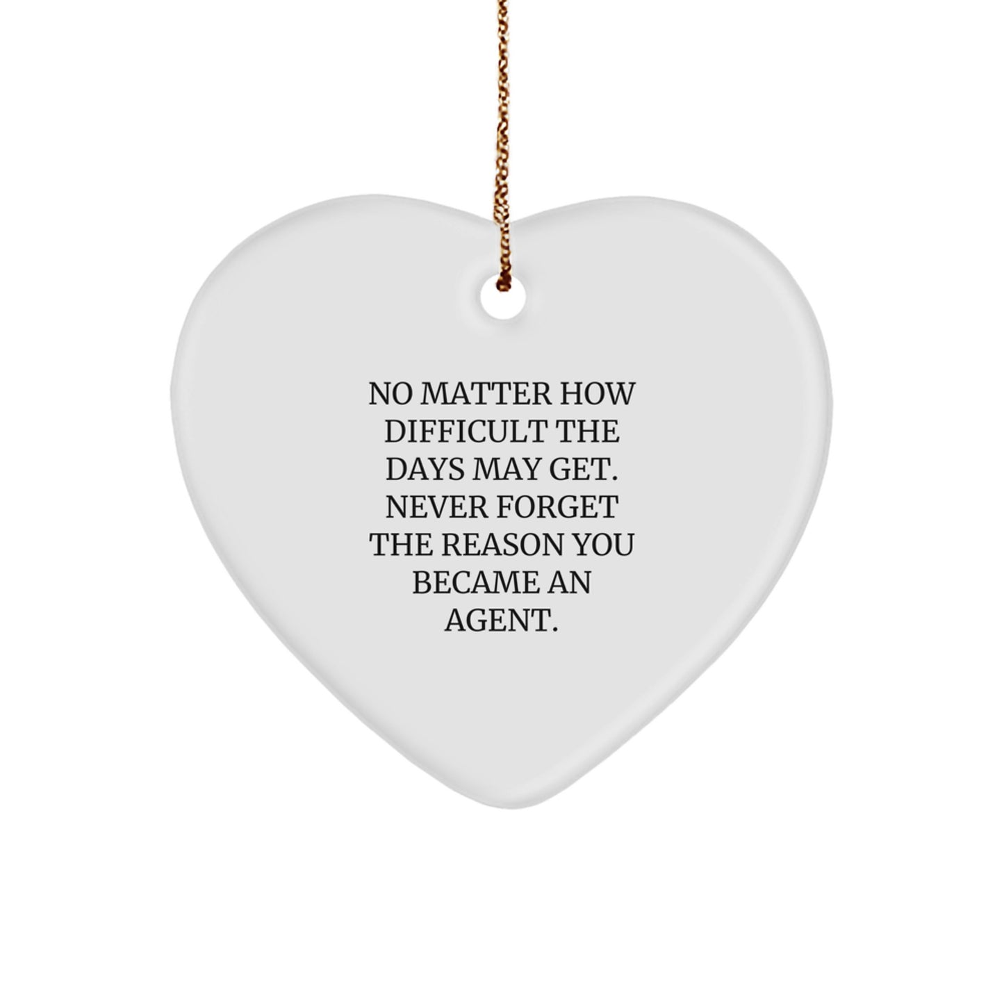 Funny Agent Gifts from Friends for Agents - Agent Heart Ornament - Christmas Unique Gifts - Image 1
