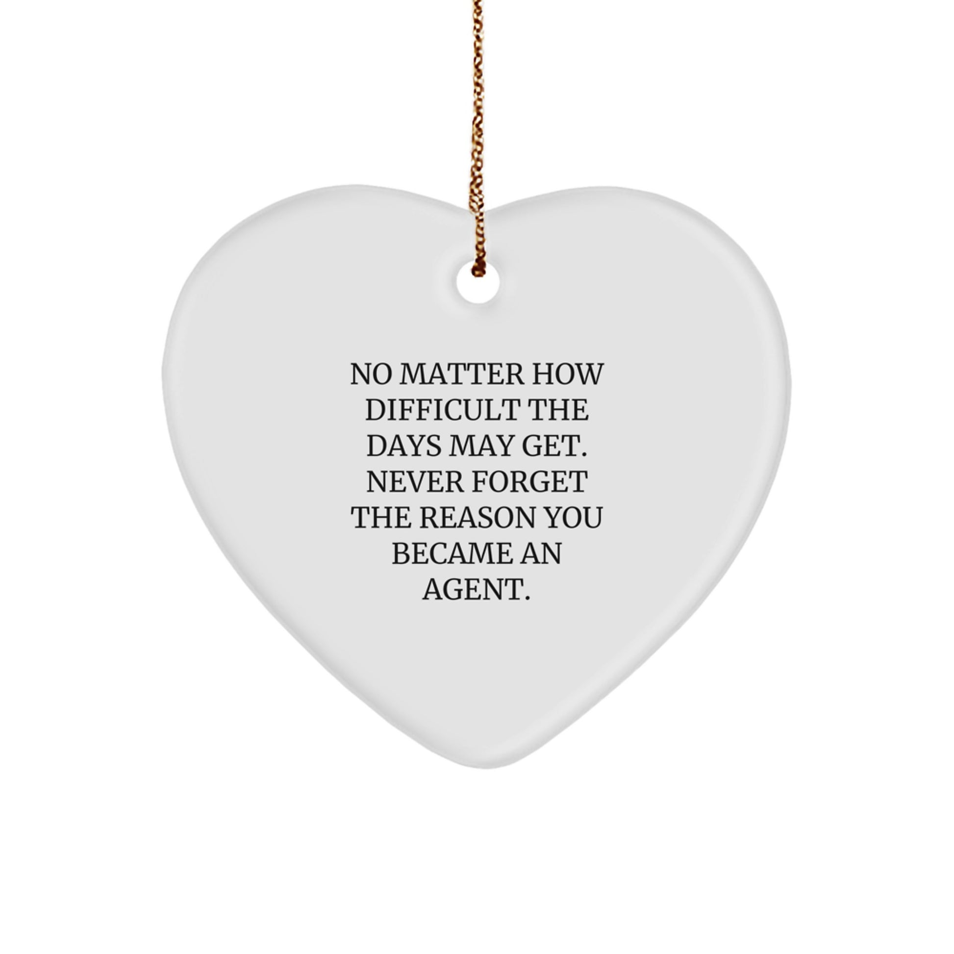 Funny Agent Gifts from Friends for Agents - Agent Heart Ornament - Christmas Unique Gifts - Image 1