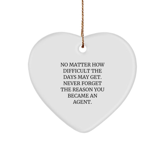 Funny Agent Gifts from Friends for Agents - Agent Heart Ornament - Christmas Unique Gifts - Image 1