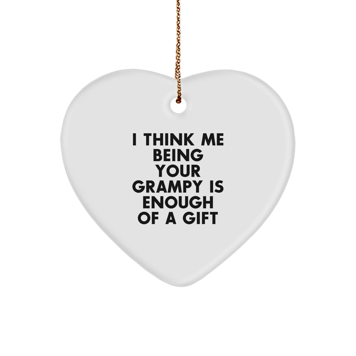 Grampy Keepsake Christmas Ornament for Him Heart Shaped Durable Gift - Image 1