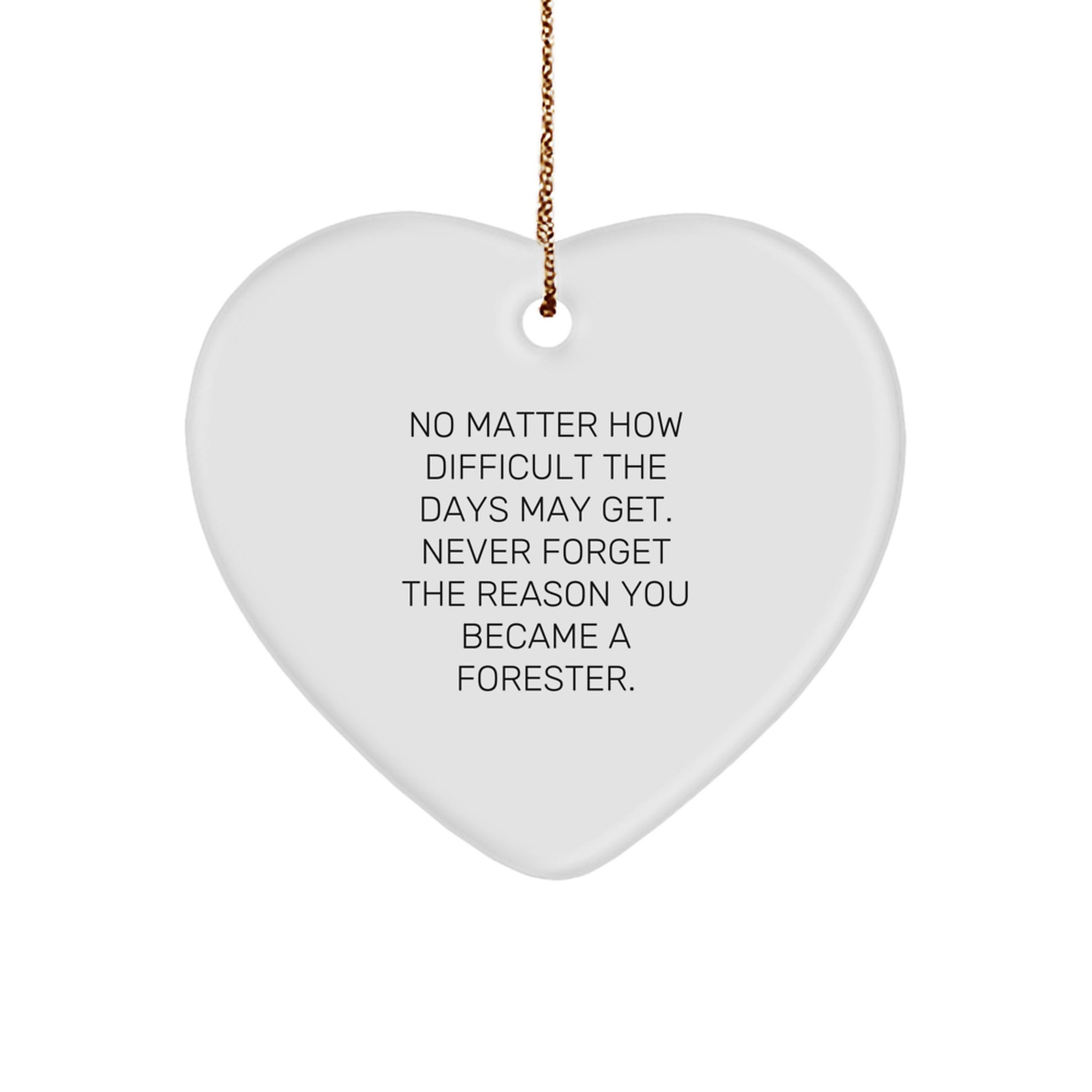 Funny Forester Gifts for Him - Heart Ornament with Quote - Inspirational Christmas Unique Gift Ideas for Forester Friends and Family - Gifts from Men to Forester - Image 1