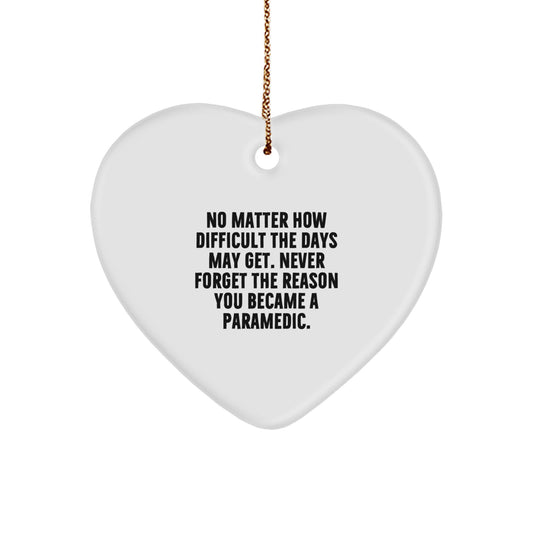 Funny Rescue Worker Gifts for Rescue Workers - Heart Ornament with Inspirational Quote - Gifts from Friends and Family for Rescue Worker Men and Women at Christmas - Image 1