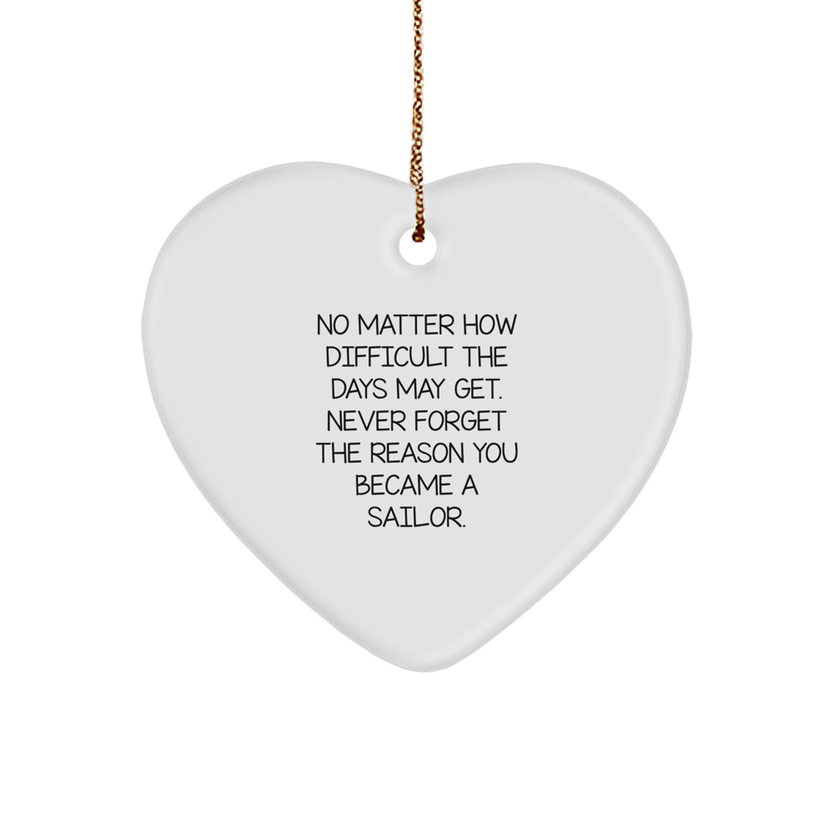 Christmas Unique Gift for Her Sailor Heart Ornament Present Never Forget - Image 1