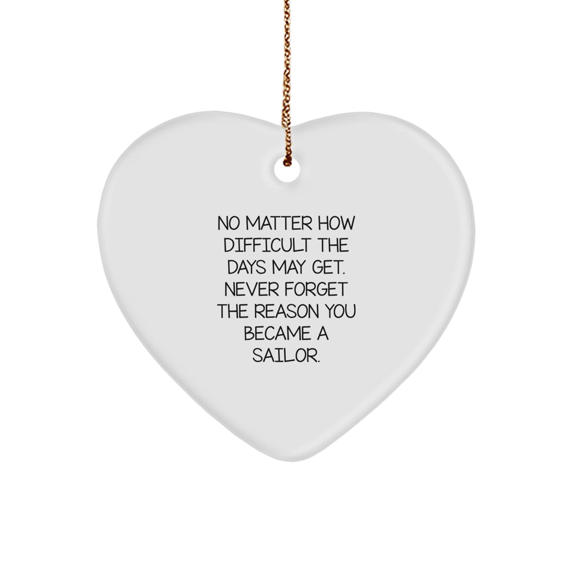 Christmas Unique Gift for Her Sailor Heart Ornament Present Never Forget - Image 1