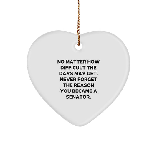 Christmas Unique Gift for Her Senator Never Forget Heart Ornament Present - Image 1