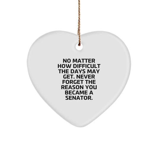 Funny Senator Heart Ornament Gifts for Men from Friends, Christmas Unique Gifts for Senator - Image 1