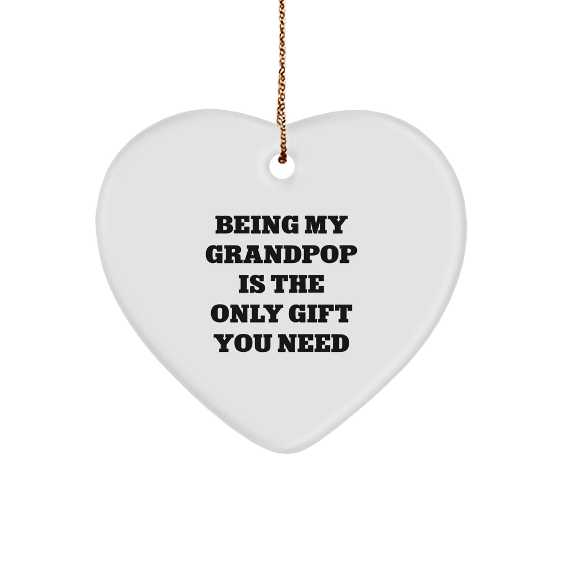 Grandpop Heart Ornament, Funny Quote Gifts from Men to Grandpop for Christmas - Image 1