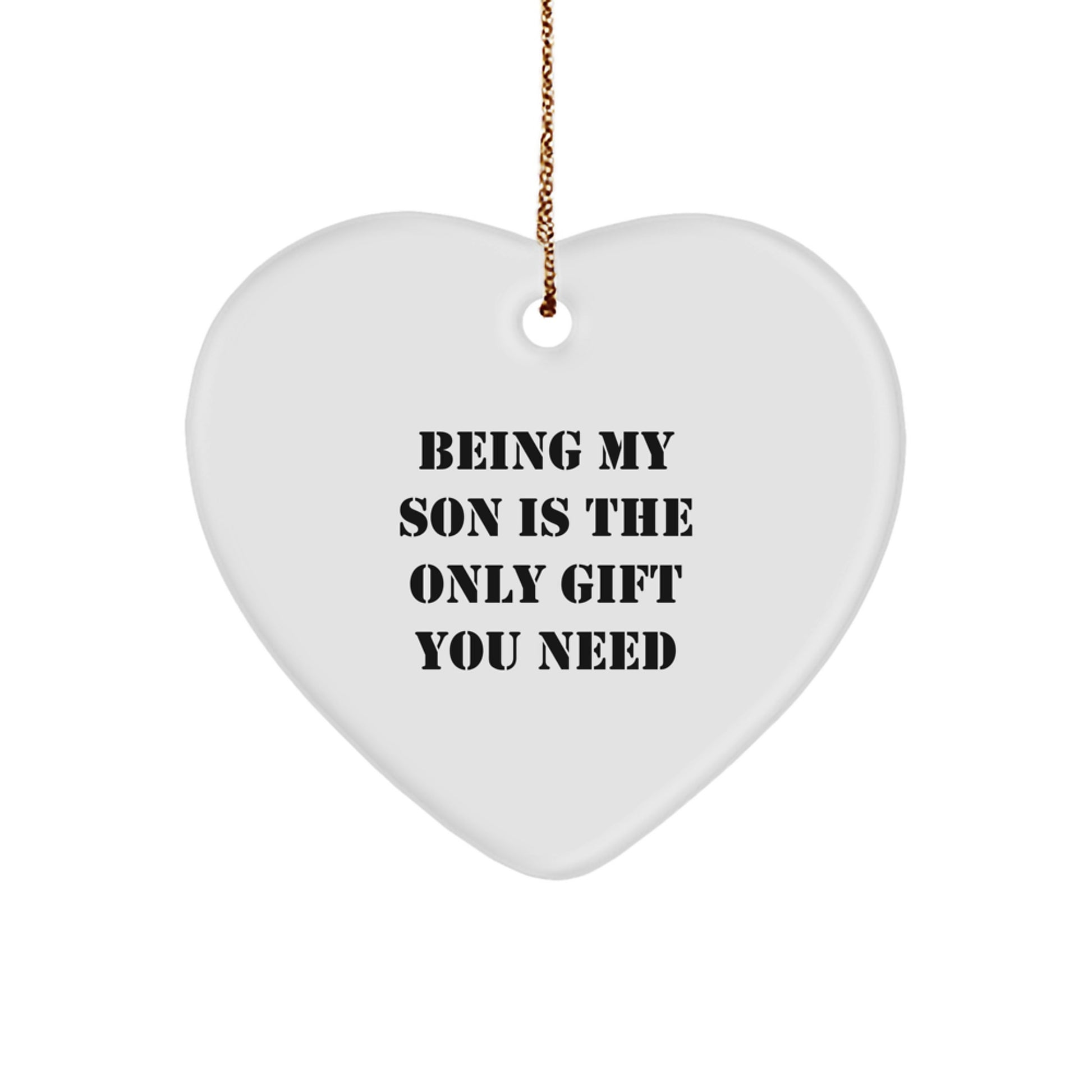 Funny Christmas Heart Ornament, Gifts for Son, 'Being My Son' Unique Present from Mom - Image 1