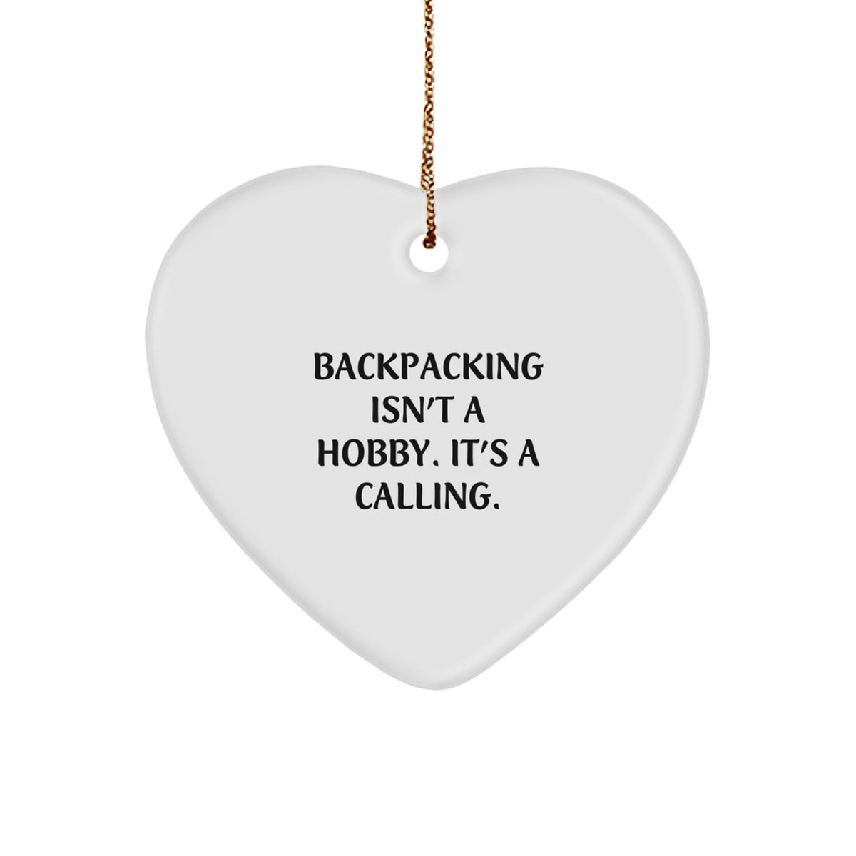 Christmas Unique Gift Heart Ornament for Her, Backpacking Calling Present - Image 1