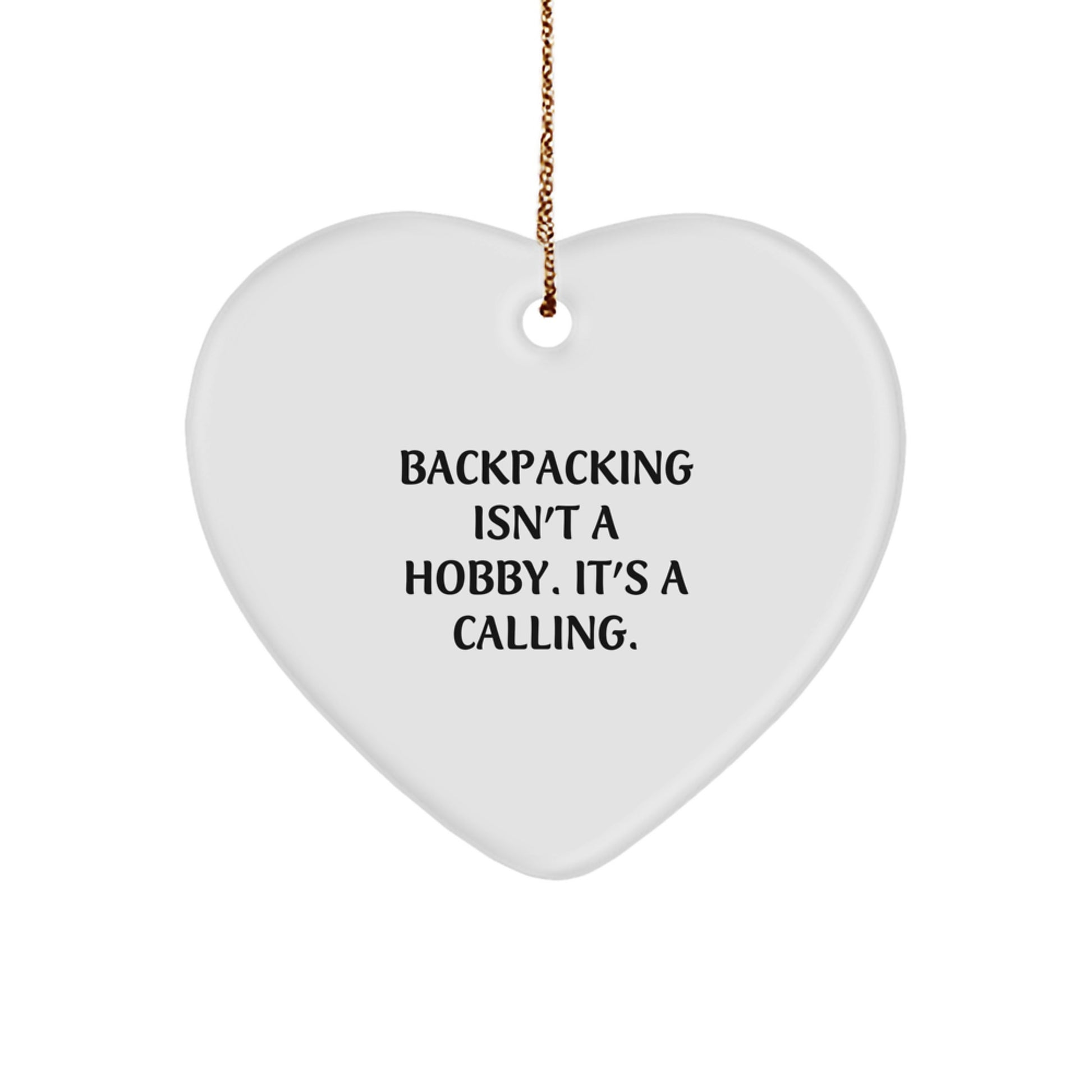 Christmas Unique Gift Heart Ornament for Her, Backpacking Calling Present - Image 1