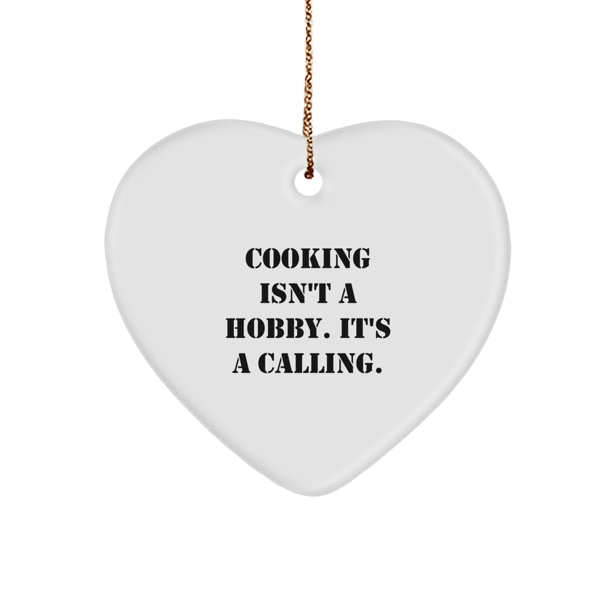 Cooking White Heart Ornament Keepsake for Him Christmas Gift - Image 1