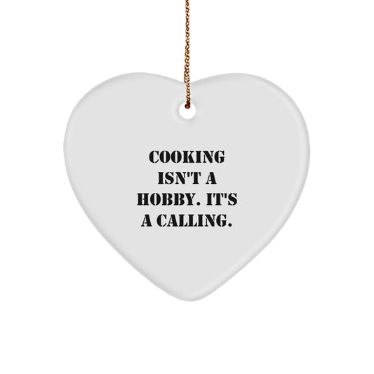 Cooking White Heart Ornament Keepsake for Him Christmas Gift - Image 1