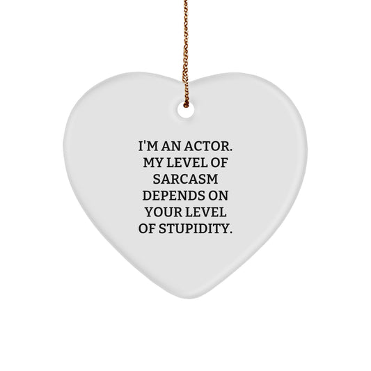 Funny Actor Heart Ornament Gifts from Friends for Actor Christmas Unique Ornaments for Actor Men Women Family - Image 1