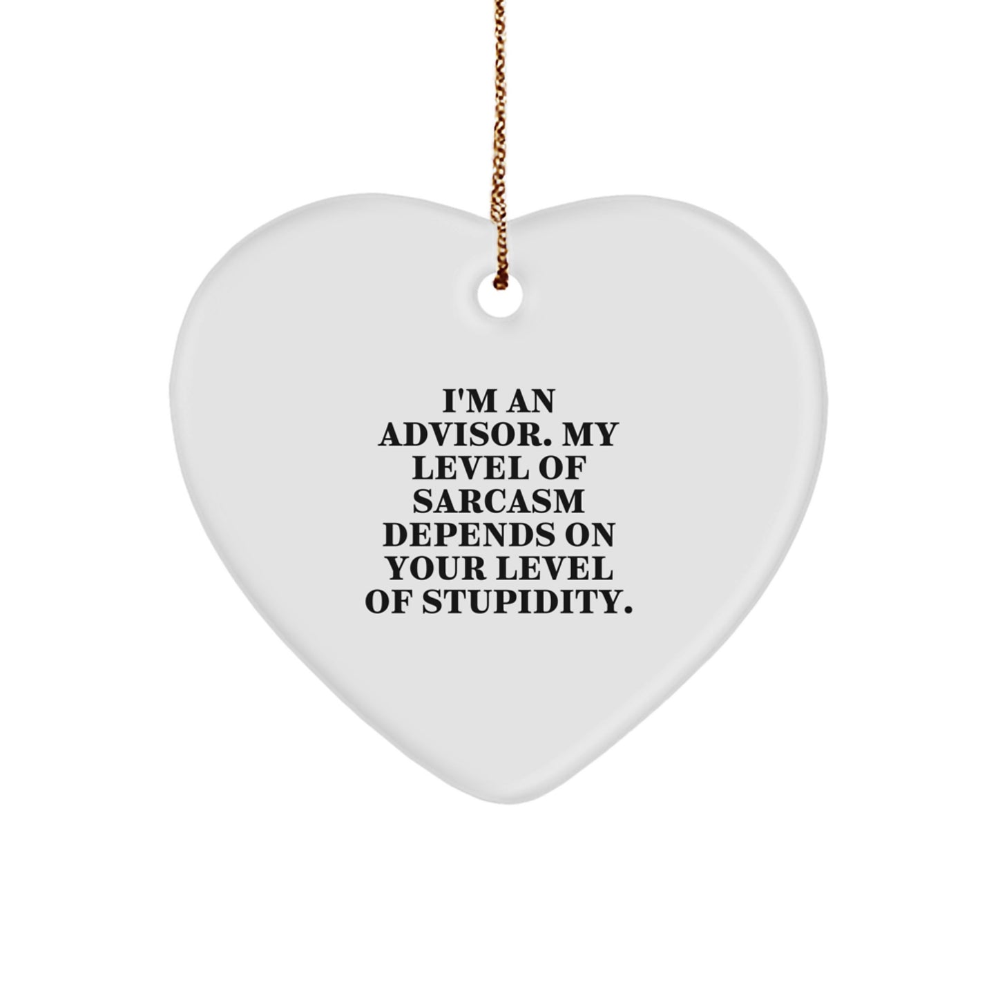 Funny Advisor Gifts from Men to Friends, Heart Ornament Quote on Advisor Christmas Unique Gifts, Gifts for Advisor with Sarcasm - Image 1