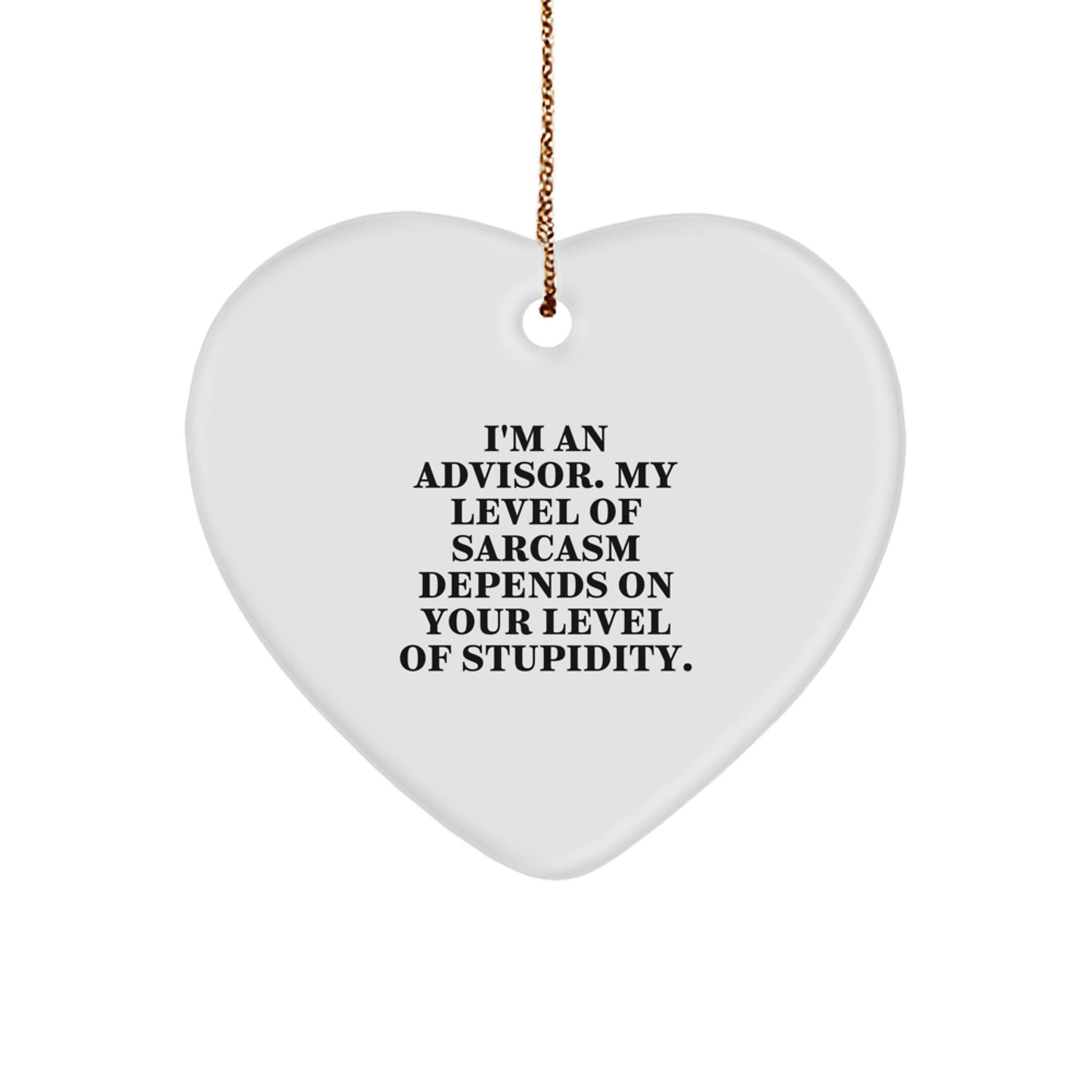 Funny Advisor Gifts from Men to Friends, Heart Ornament Quote on Advisor Christmas Unique Gifts, Gifts for Advisor with Sarcasm - Image 1