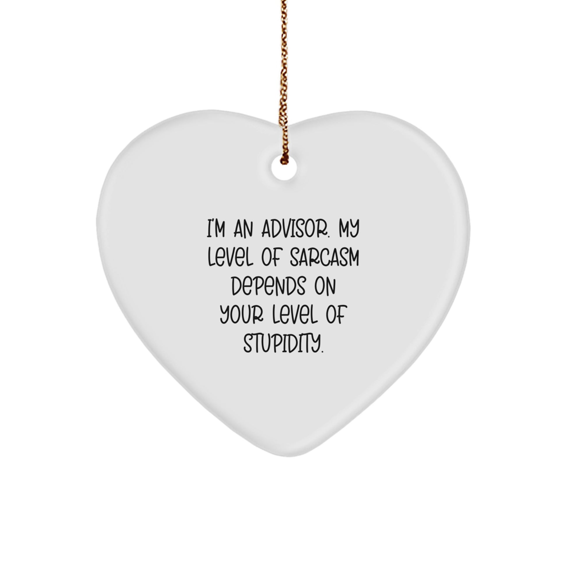 Funny Advisor Gifts from Friends, Heart Ornament for Advisor, I'm An Advisor Sarcasm Wisdom Quote Christmas Unique Gifts - Image 1