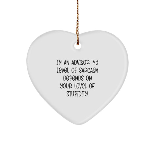Funny Advisor Gifts from Friends, Heart Ornament for Advisor, I'm An Advisor Sarcasm Wisdom Quote Christmas Unique Gifts - Image 1