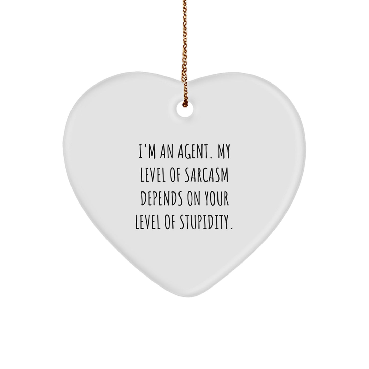 Funny Agent Heart Ornament Gifts from Friends and Family for Agents - I'm An Agent. - Image 1
