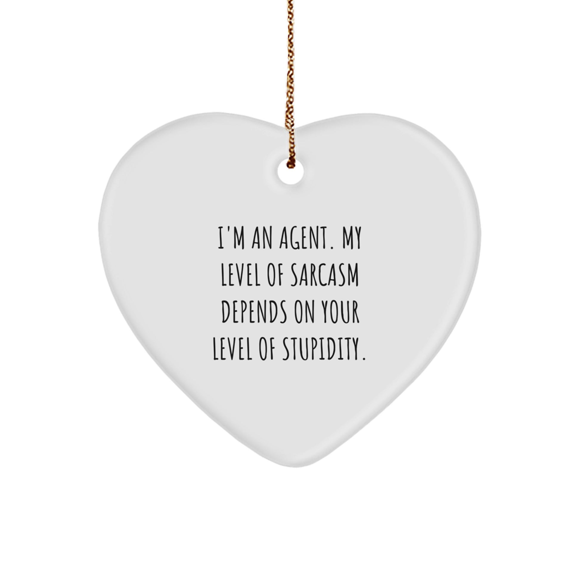 Funny Agent Heart Ornament Gifts from Friends and Family for Agents - I'm An Agent. - Image 1