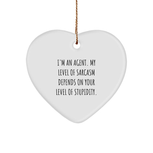 Funny Agent Heart Ornament Gifts from Friends and Family for Agents - I'm An Agent. - Image 1