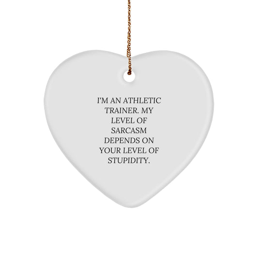 Sassy Athletic Trainer Gifts from Friends, Funny Heart Ornament for Christmas - Image 1