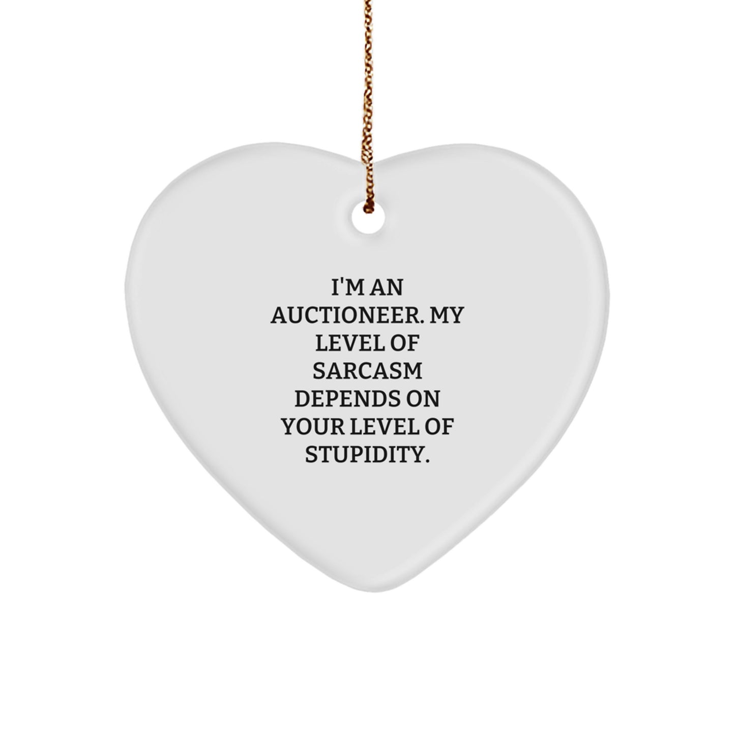 Funny Auctioneer Gifts from Men, for Auctioneer, Unique Christmas Unique Gifts, Heart Ornament - Image 1