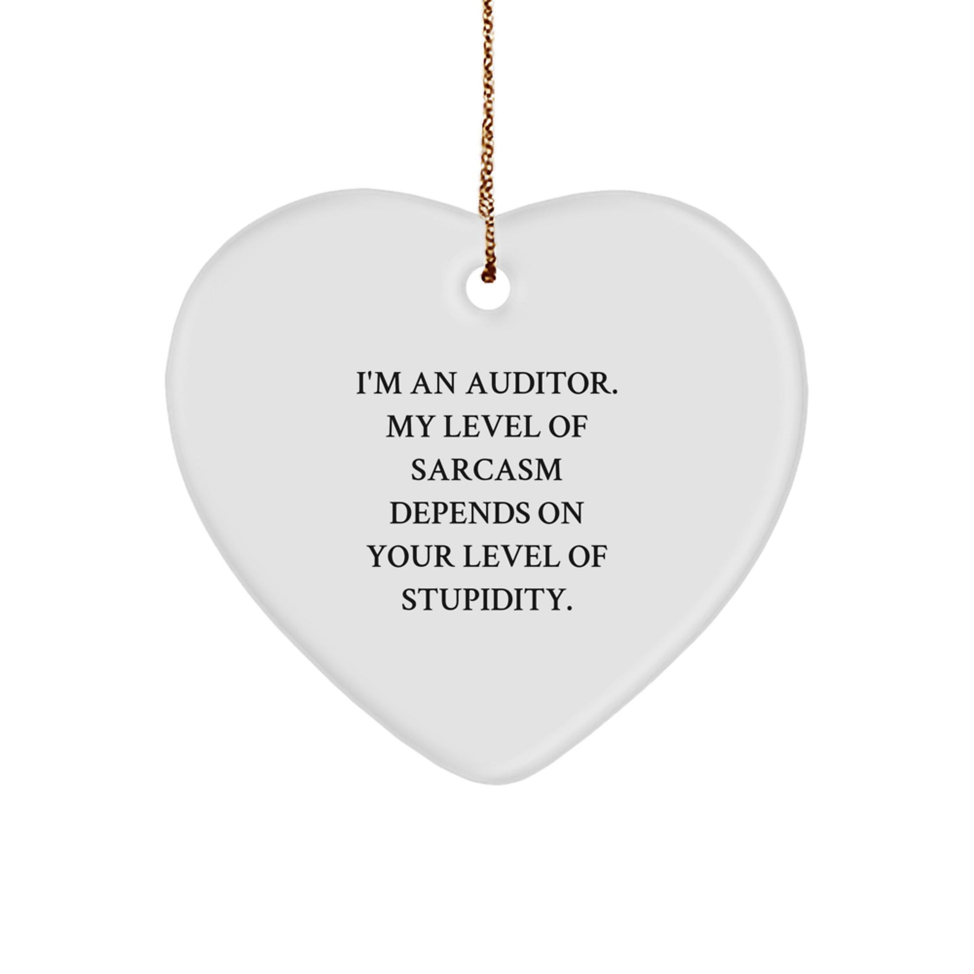 Auditor Gifts from Friends Christmas Unique Heart Ornaments Funny Sarcasm Quotes, Auditor Heart Shaped Ornament, Perfect for Christmas Unique Gifts for Men, Women, Coworkers, Family - Image 1