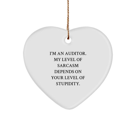 Auditor Gifts from Friends Christmas Unique Heart Ornaments Funny Sarcasm Quotes, Auditor Heart Shaped Ornament, Perfect for Christmas Unique Gifts for Men, Women, Coworkers, Family - Image 1