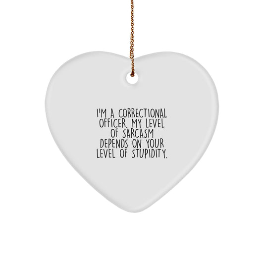Funny Correctional Officer Gifts, Heart Ornament for Men Correctional Officers, Christmas Unique Gifts from Friends to Correctional Officers - Image 1