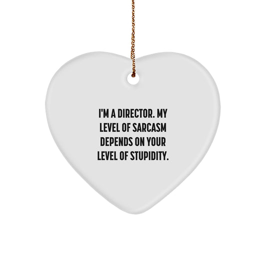 Funny Director Gifts for Him, I'm A Director Heart Ornament, Christmas Unique Gifts from Friends or Family - Image 1