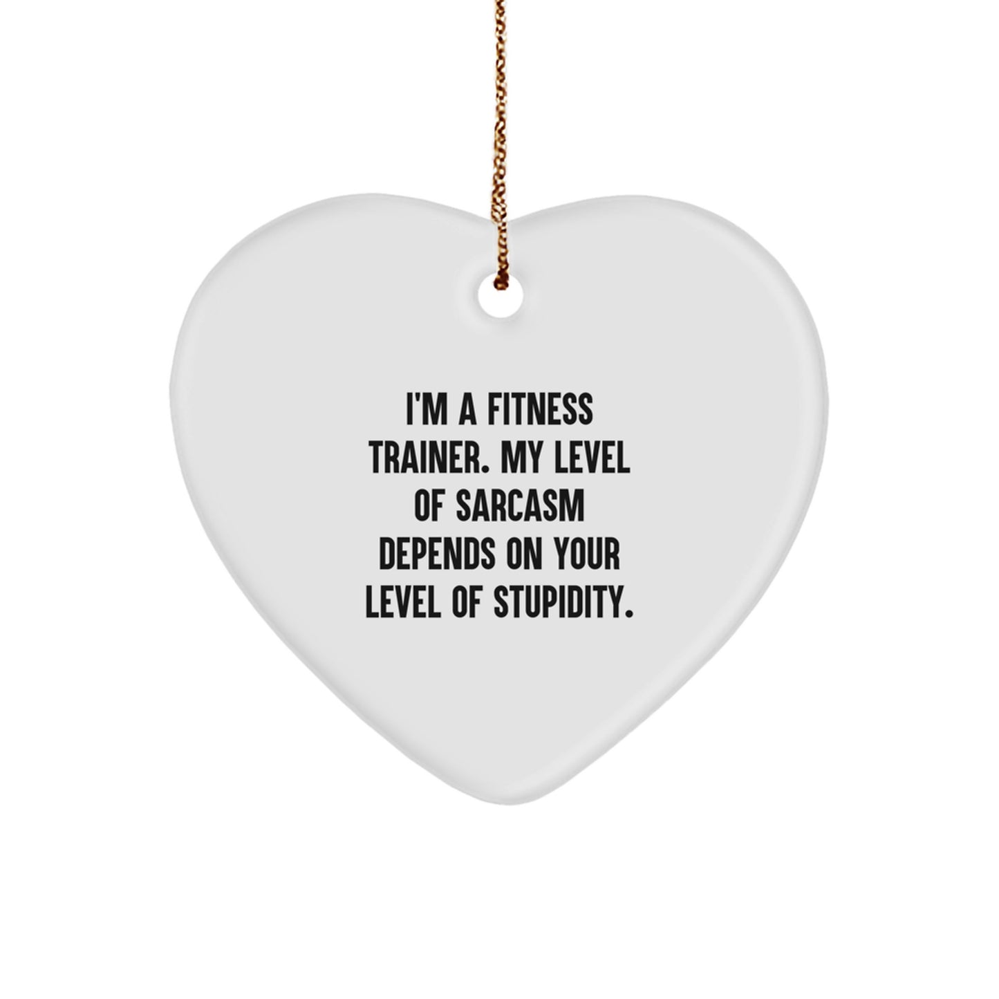 Funny Fitness Trainer Gifts from Friends - Heart Ornament with Sarcasm Quote, Christmas Unique Gifts for Men, Women, Coworkers, Family, Fitness Enthusiasts - Image 1