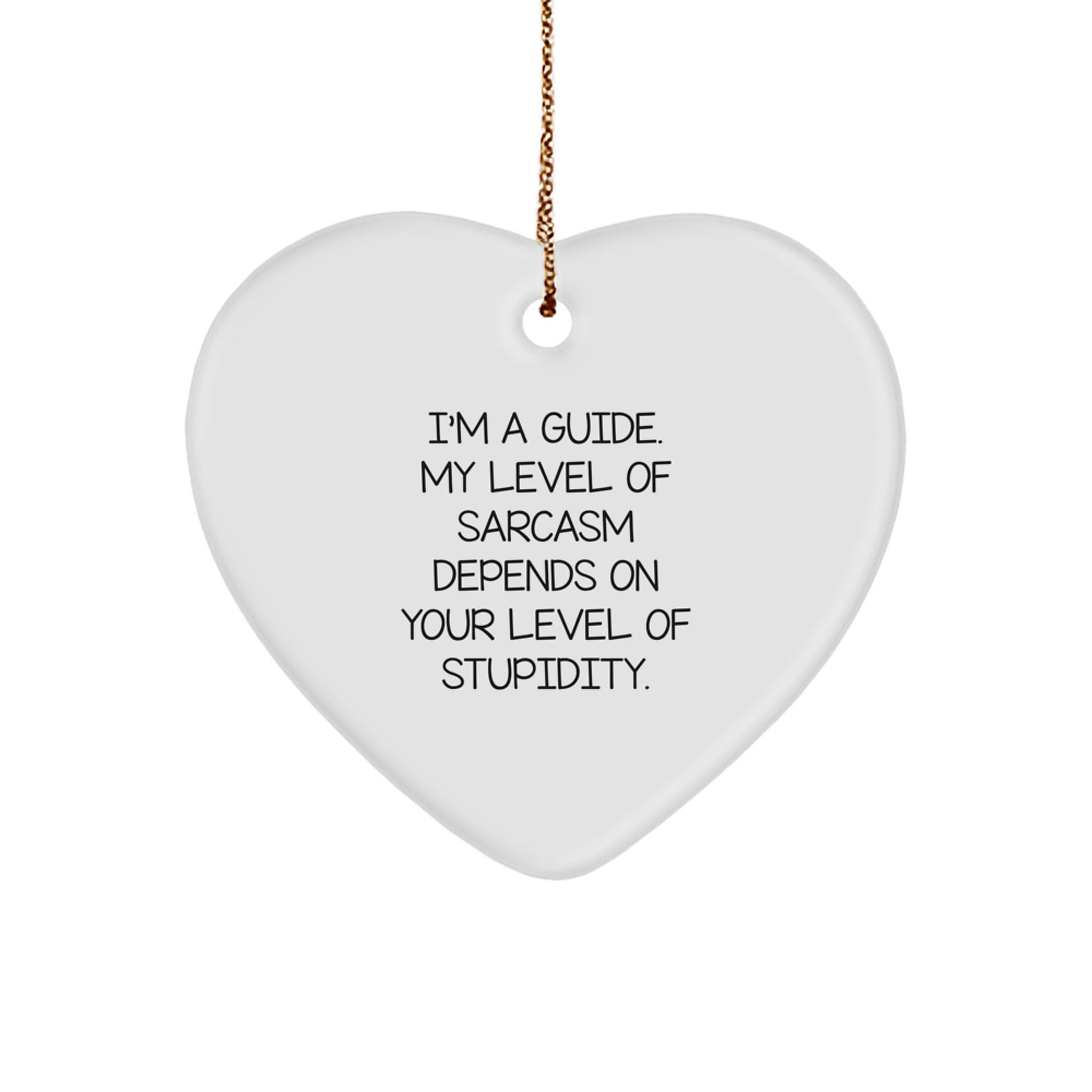 Gifts from Friends for the Guide - Funny Heart Ornament with Sarcasm Quote, Perfect for Christmas - Image 1