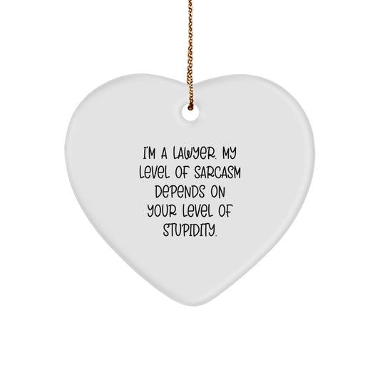Lawyer Keepsake Christmas Ornament for Him Gift with Sarcasm Quote - Image 1