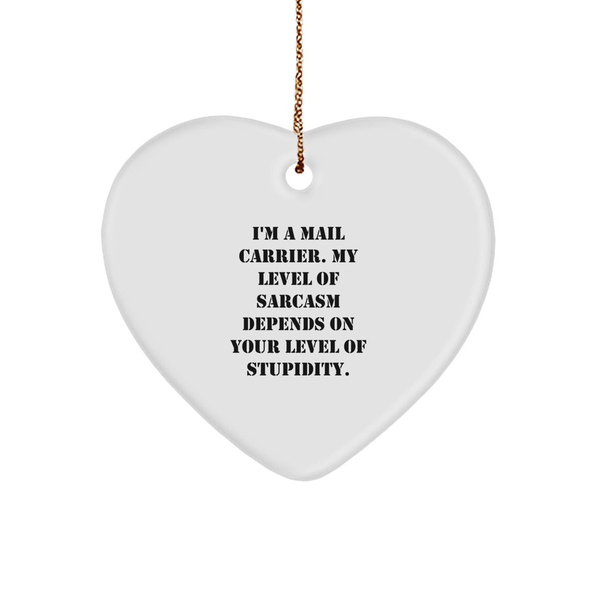Christmas Mail Carrier Sarcasm on Stupidity Ornament Gift for Her - Image 1