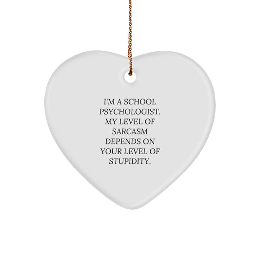 Funny Inspirational Gifts from Men to School Psychologist Friends - Heart Ornament Christmas Unique - Image 1