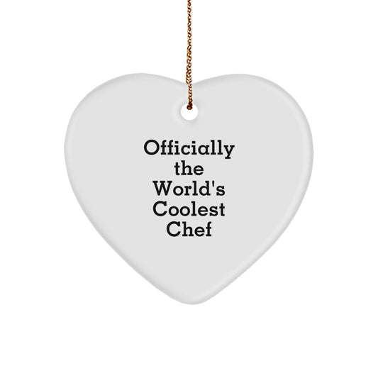 Funny Chef Heart Ornament Gifts from Friends and Family for the World's Coolest Chef - Image 1