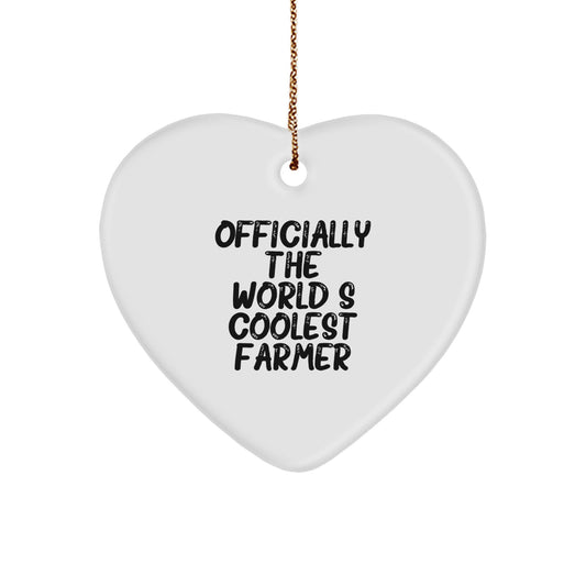 Christmas Gift for Her Farmer Keepsake Heart Ornament - Image 1