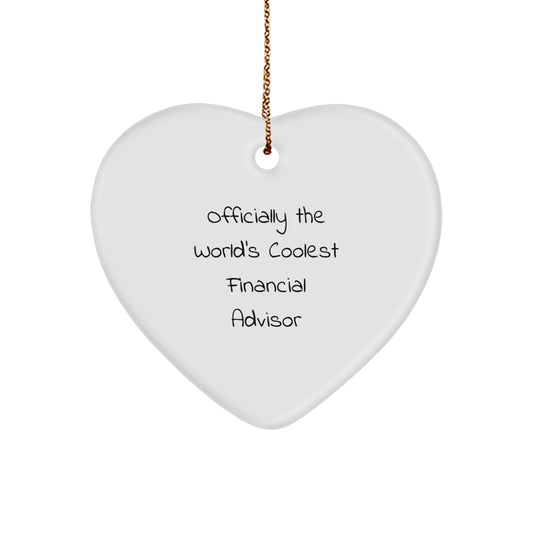 Unique Financial Advisor Christmas Unique Gifts from Friends Men Women Gifts for Financial Advisor Heart Ornament - Image 1