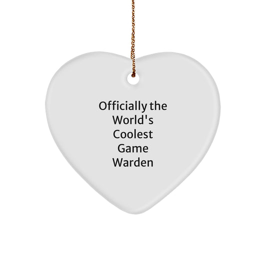 Christmas Unique Gift for Her Game Warden Heart Ornament Present World's - Image 1