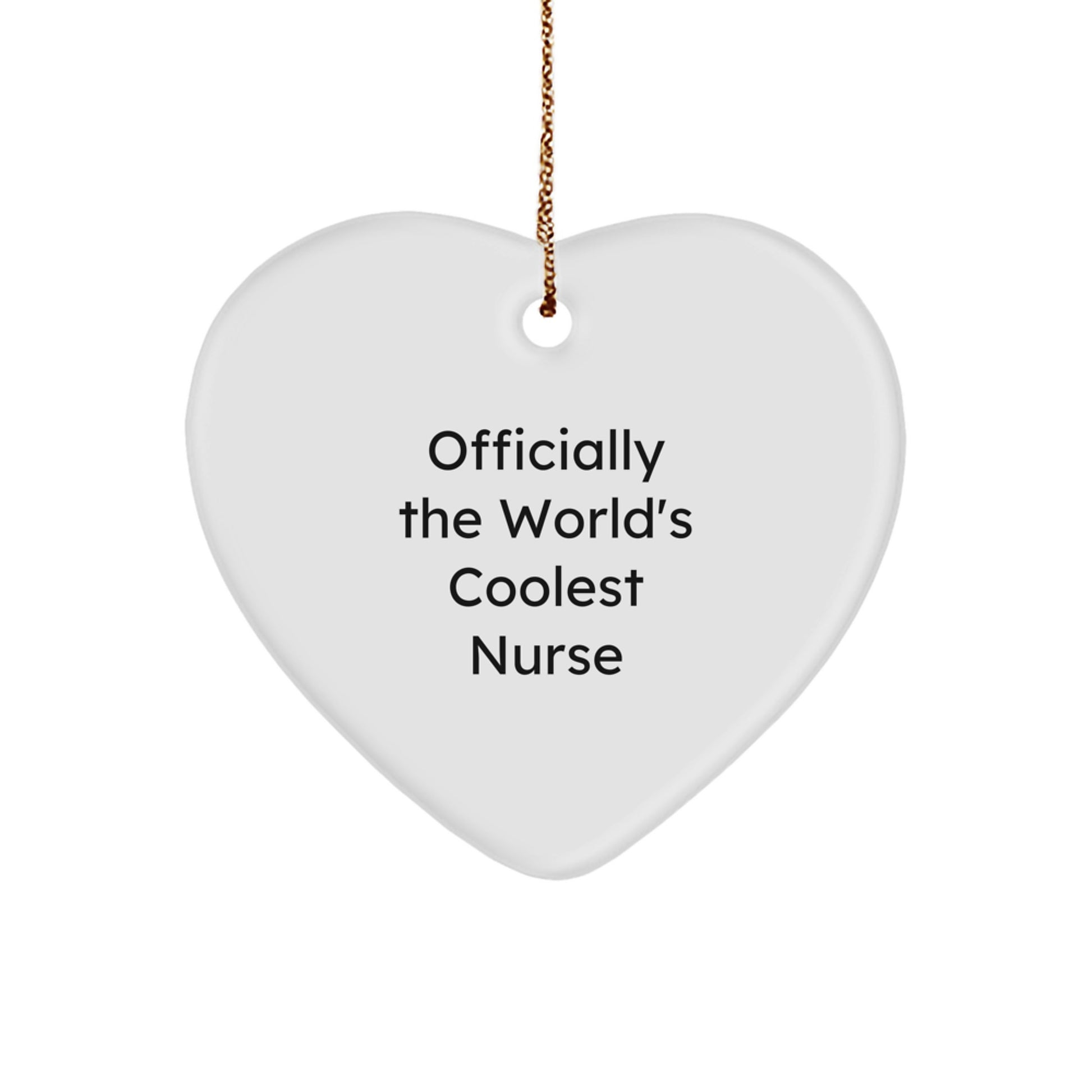 Christmas Gift for Her The World's Coolest Nurse Heart Ornament - Image 1