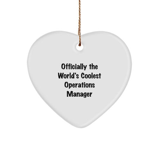 Funny Operations Manager Heart Ornament Gifts from Friends, Gifts for Operations Manager, Christmas Unique Office Decor - Image 1